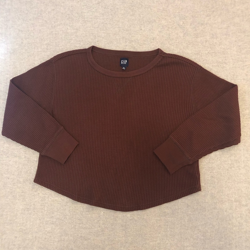 Gap Brown Waffle Knit Top size medium